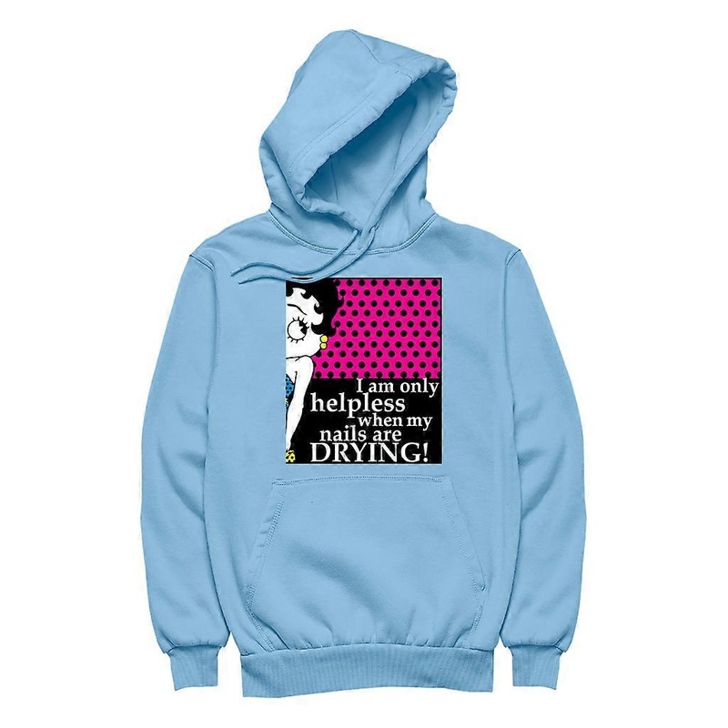 Betty Boop I Am Only Helpless When My Nails Are Drying Women’s Hooded Sweatshirt