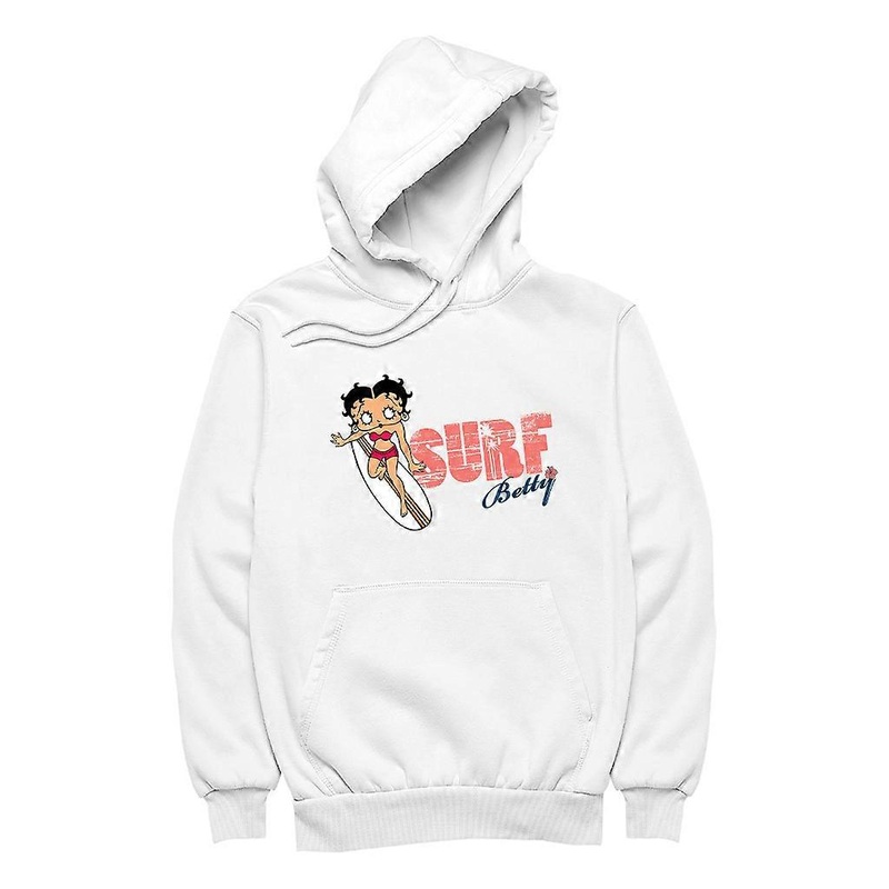 Betty Boop Surf Red Stripe Board Men’s Hooded Sweatshirt