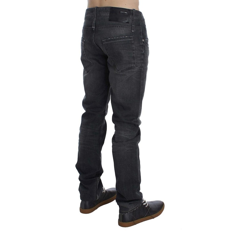 Grey Cotton Regular Low Fit Jeans