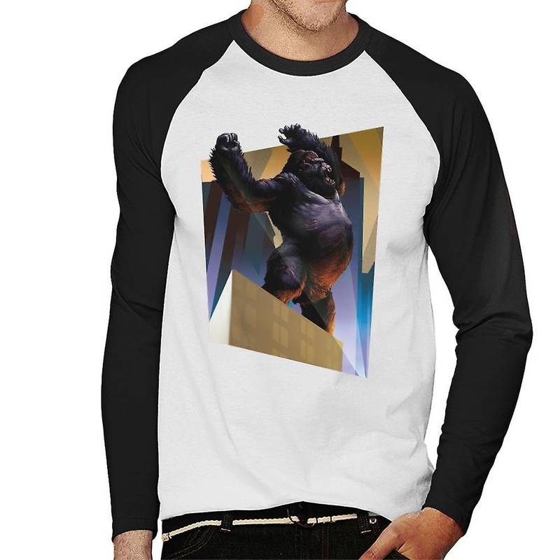 King Kong City Lights Roaring Rage Men’s Baseball Long Sleeved T-Shirt