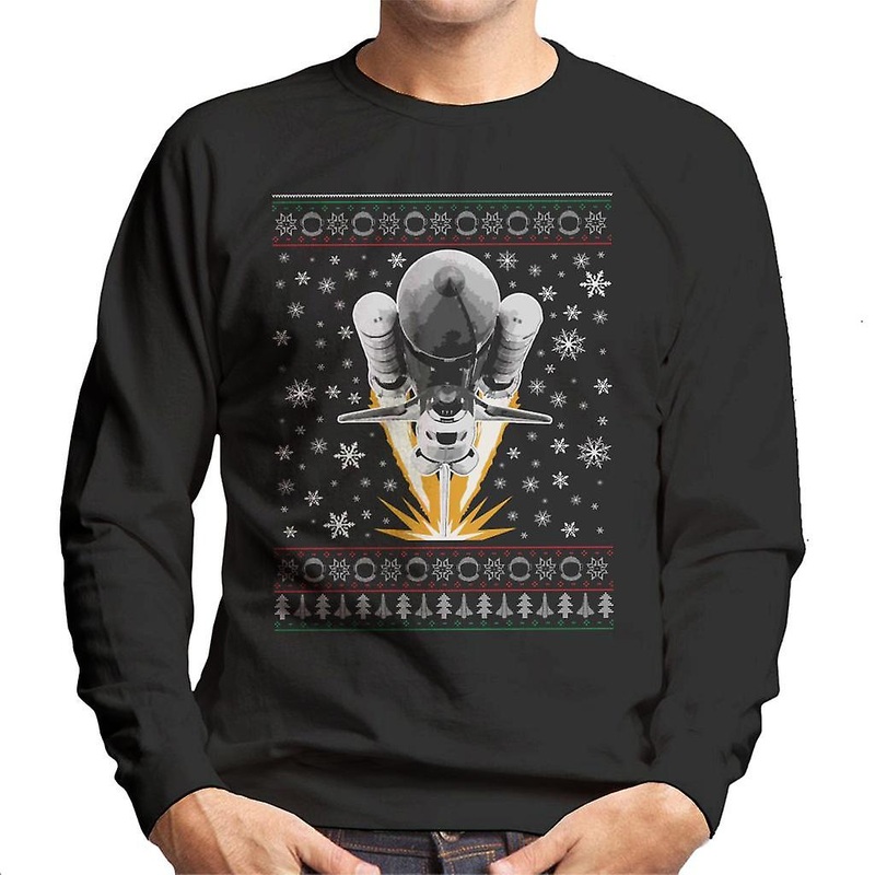 NASA Shuttle Launch Christmas Knit Pattern Men’s Sweatshirt
