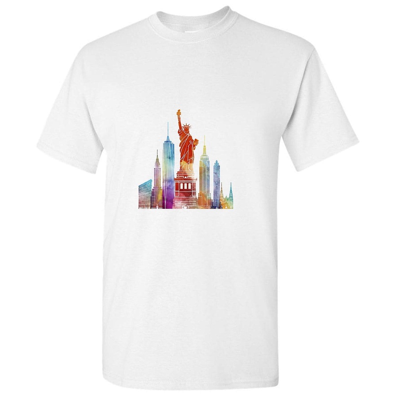New York City Ny Nyc Statue Of Liberty Design White Men T Shirt Tee Top