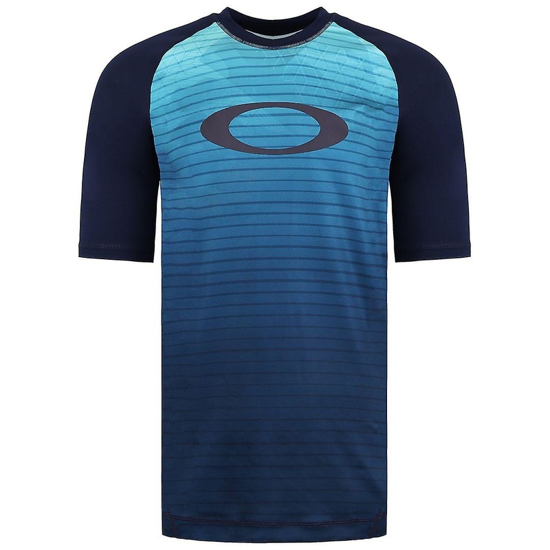 Oakley Mens Rashguard Cycling Tee Fitted T-Shirt Blue 482399 64C