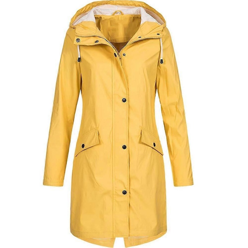 Raincoat jacket for women, fixed rain jacket, outdoor hoodie, waterproof long coat, windproof  4X