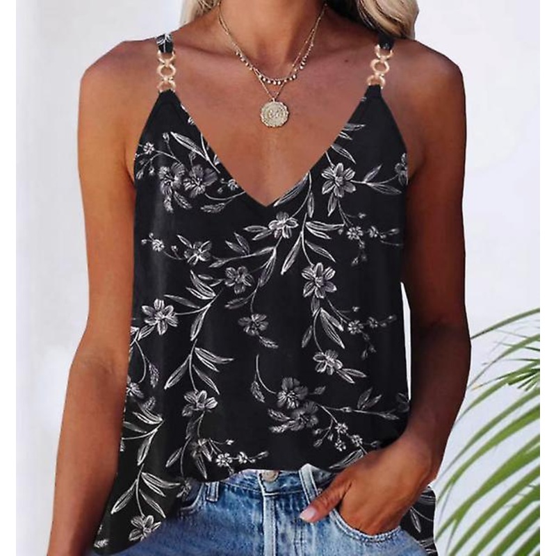 Summer Fashion T-shirt New Women’s Brand Clothing Hot Sale Casual Loose Sling Sleeveless Tank Top Tee