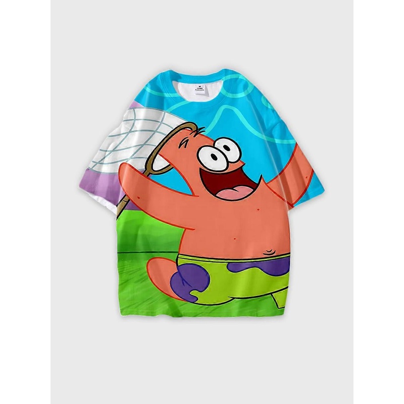 T-shirt round neck Cartoon Pattern loose short sleeve D360