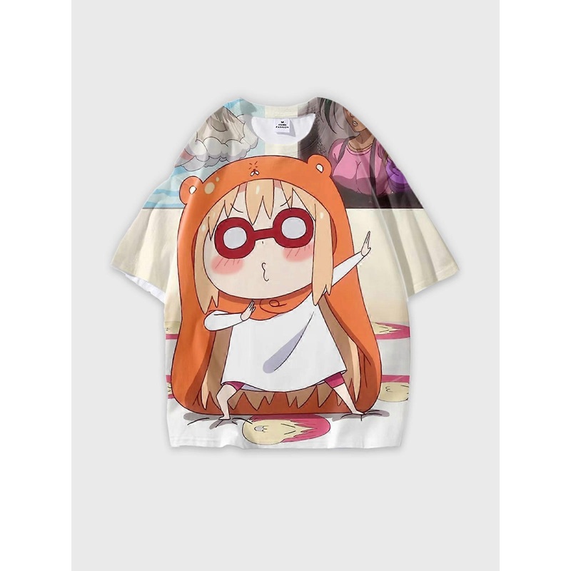 T-Shirt Round Neck, Loose Short Sleeve Himouto! Umaru-chan Graphic Tee, Unisex Summer Casual Top W1642