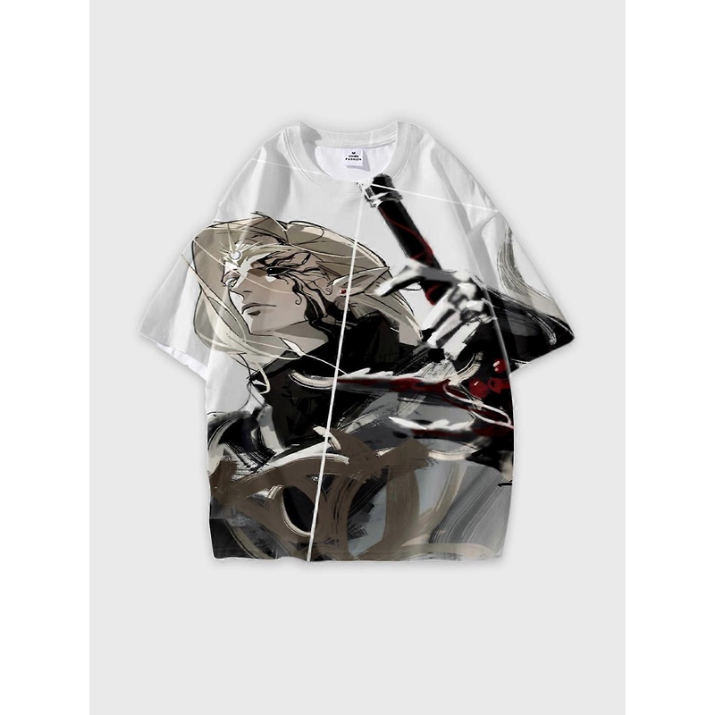 T-Shirt Round Neck, Loose Short Sleeve Pattern Graphic Tee, Unisex Summer Casual Top U2921