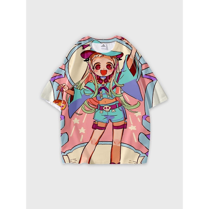 T-Shirt Round Neck, Loose Short Sleeve Toilet-bound Hanako-kun Graphic Tee, Unisex Summer Casual Top W3207
