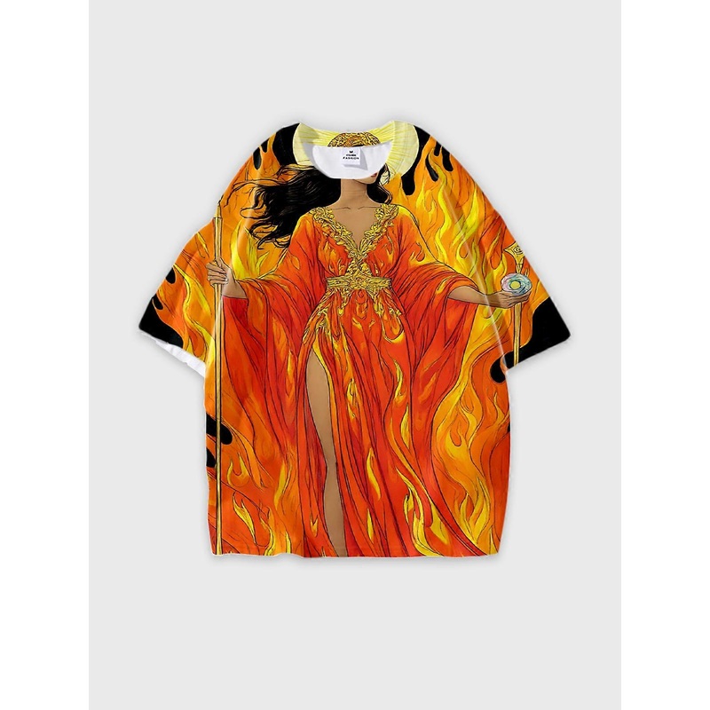 T-Shirt Short Sleeve Round Neck, Summer Casual Loose Graphic Tee, Unisex Pattern V2707