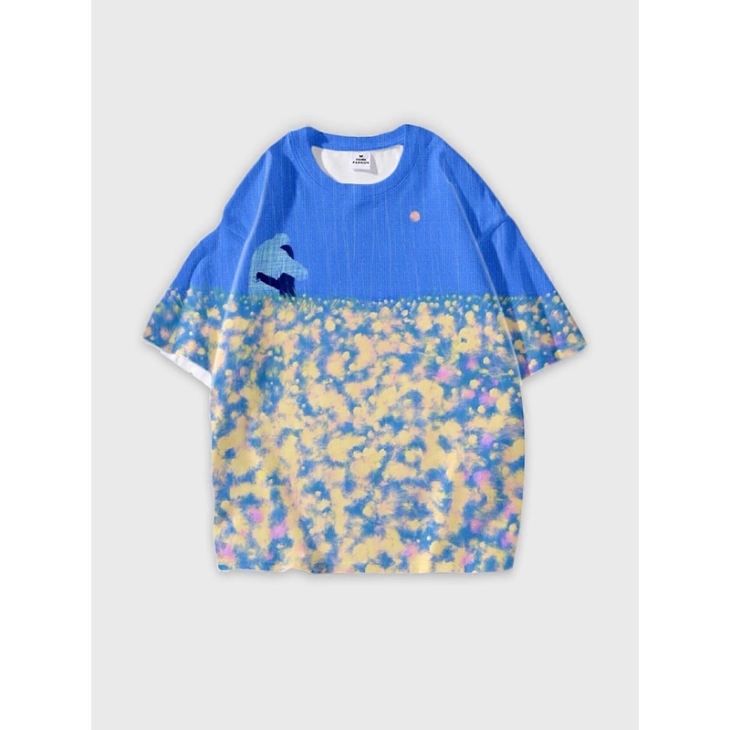 T-Shirt Short Sleeve Round Neck, Summer Casual Loose Graphic Tee, Unisex Pattern W171