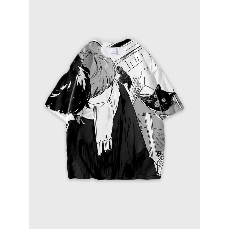T-Shirt Short Sleeve Round Neck, Summer Casual Loose Graphic Tee, Unisex PERSONA V4155
