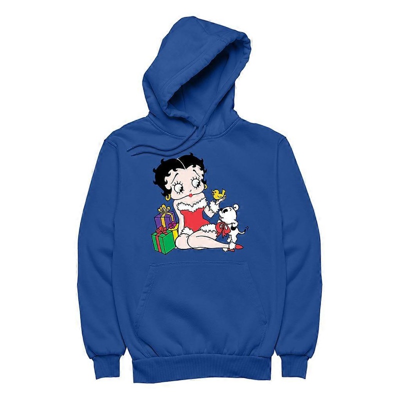Betty Boop Christmas Pudgy And Chick Men’s Hooded Sweatshirt