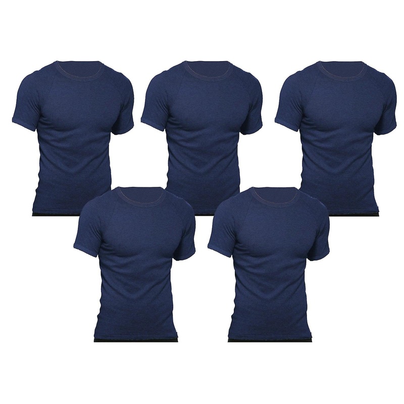 Bonds 5 Pack Crew Round Neck Raglan Blank Plain Basic Mens Navy Blue Tshirt Tee Top Mb3937 Nv2 Navy 2
