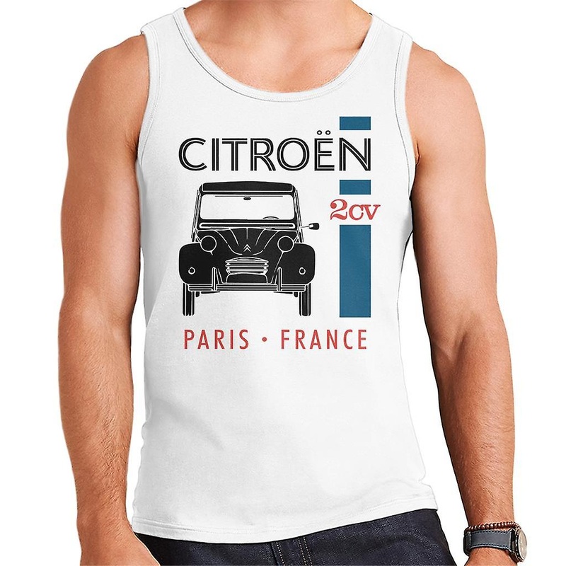 Citroen Black 2CV Paris France Single Stripe Men’s Vest