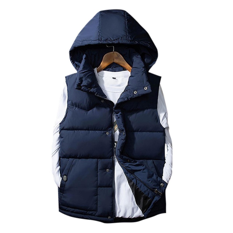 Cloudstyle Men’s Casual Detachable Hooded Padded Vest