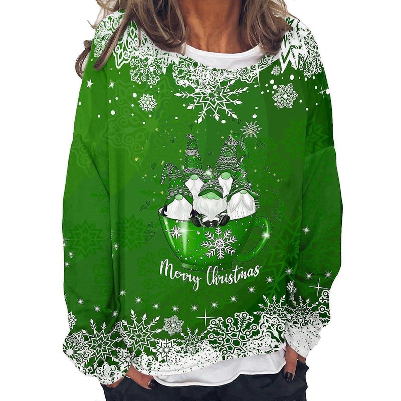 Fashionable sweatshirts for women and girls, printed , hooded sweater, autumn, longsleeved, green, size 54