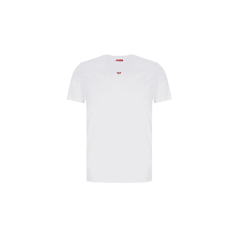 Men’s Diesel T-diegor-d Embroidered Centre Logo Cotton White T-shirt
