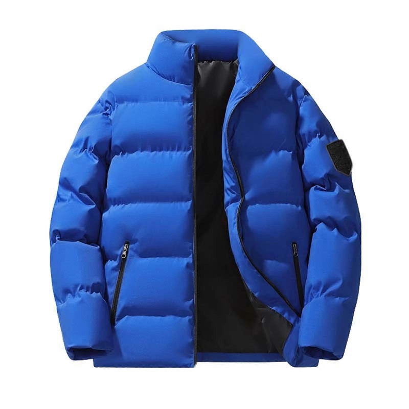 Men’s Lightweight Quilted Winter Jacket Fleece Casual Outdoor Golf Hiking Navy Blue M