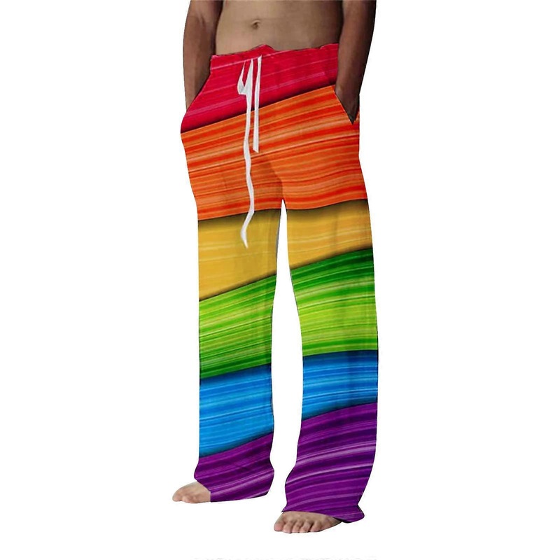 Rainbow Trousers Men’s Gay Pride Rainbow Flag Sports Trousers Casual Cargo