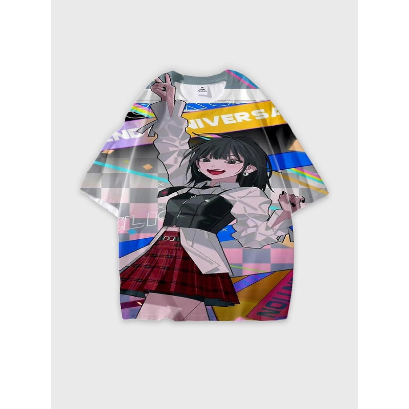 T-Shirt Round Neck, Loose Short Sleeve Link Click Graphic Tee, Unisex Summer Casual Top W3127