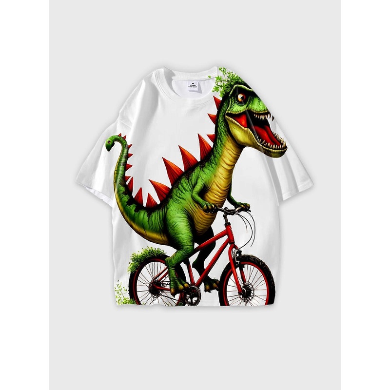 T-Shirt Round Neck, Loose Short Sleeve Pattern Graphic Tee, Unisex Summer Casual Top U1890