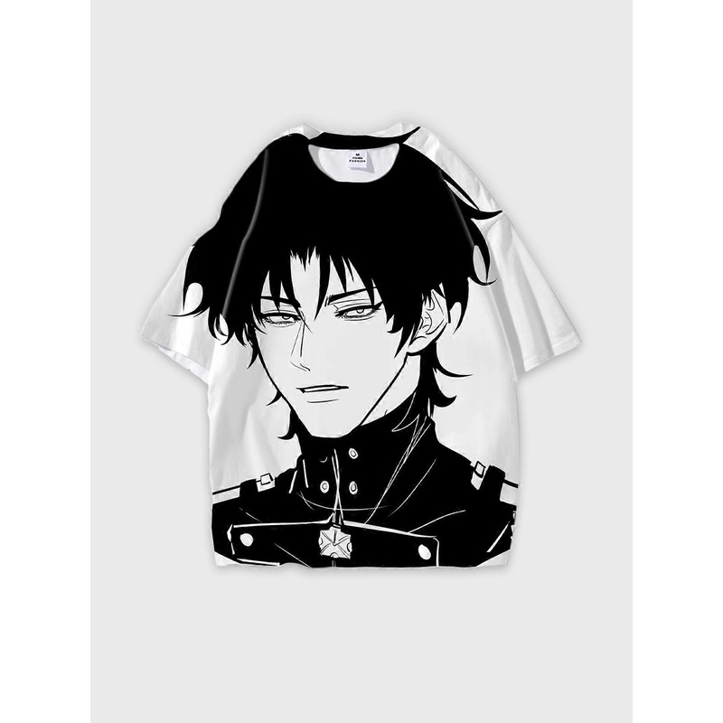 T-Shirt Round Neck, Loose Short Sleeve Seraph of the end Guren Ichinose Graphic Tee, Unisex Summer Casual Top U285