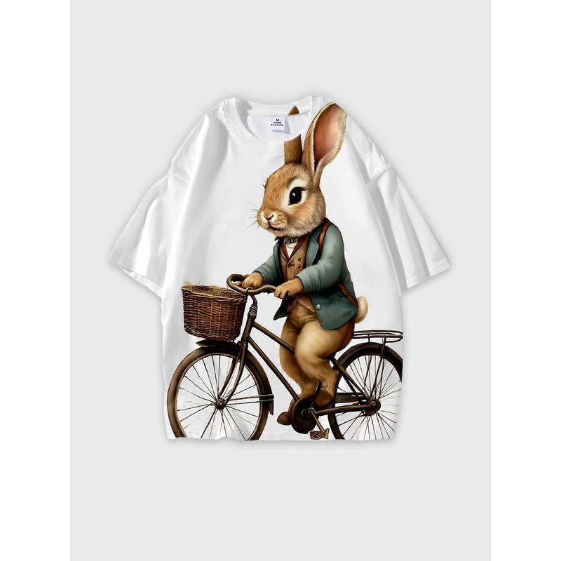T-Shirt Short Sleeve Round Neck, Summer Casual Loose Graphic Tee, Unisex Pattern V3532