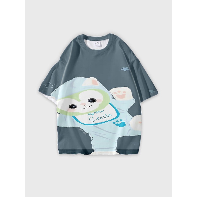 T-shirt short sleeve round neck summer casual loose J38