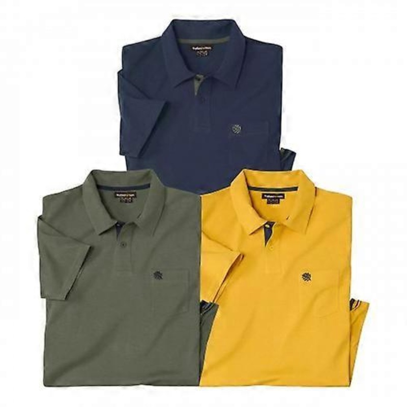 Atlas For Men Mens Cotton Polo Shirt (Pack Of 3)