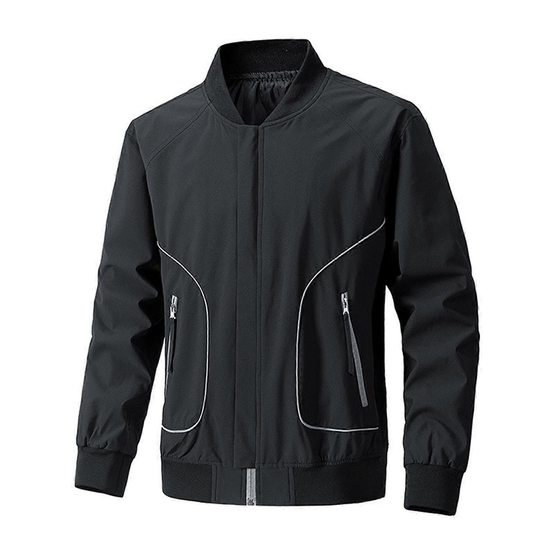 Baseball Jacket Men’s Bomber Jacket with Hood Fur Leisure Outdoor Black XL
