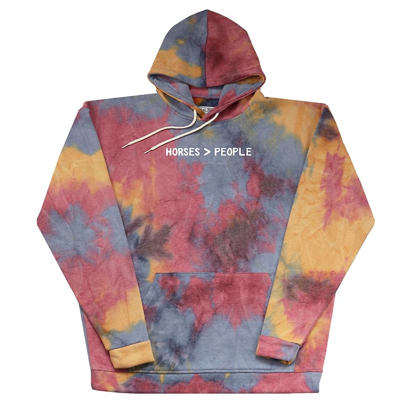 Horses Are Greater Than People – Huge Tie Dye Red Oversized Hoody