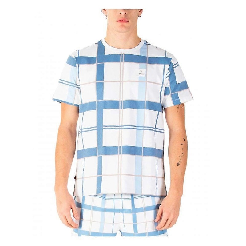 Men’s Luke 1977 Luke Birdoswald Check T-shirt White Denim Blue