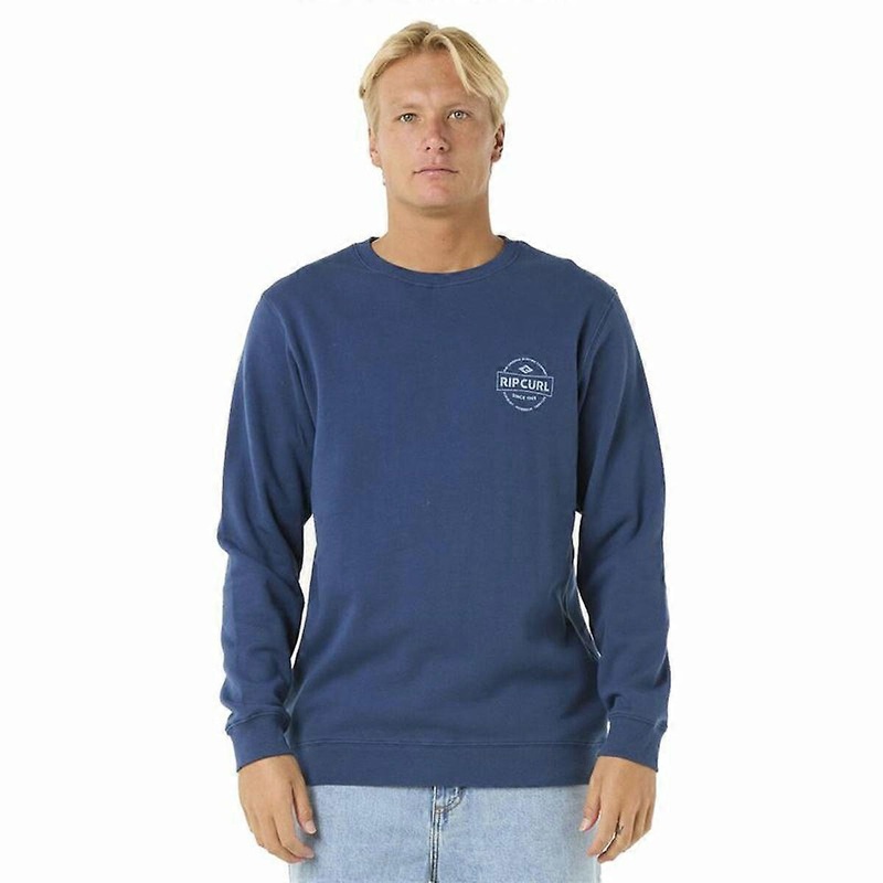 Mens Sweatshirt without Hood Rip Curl Stapler Crew Blue