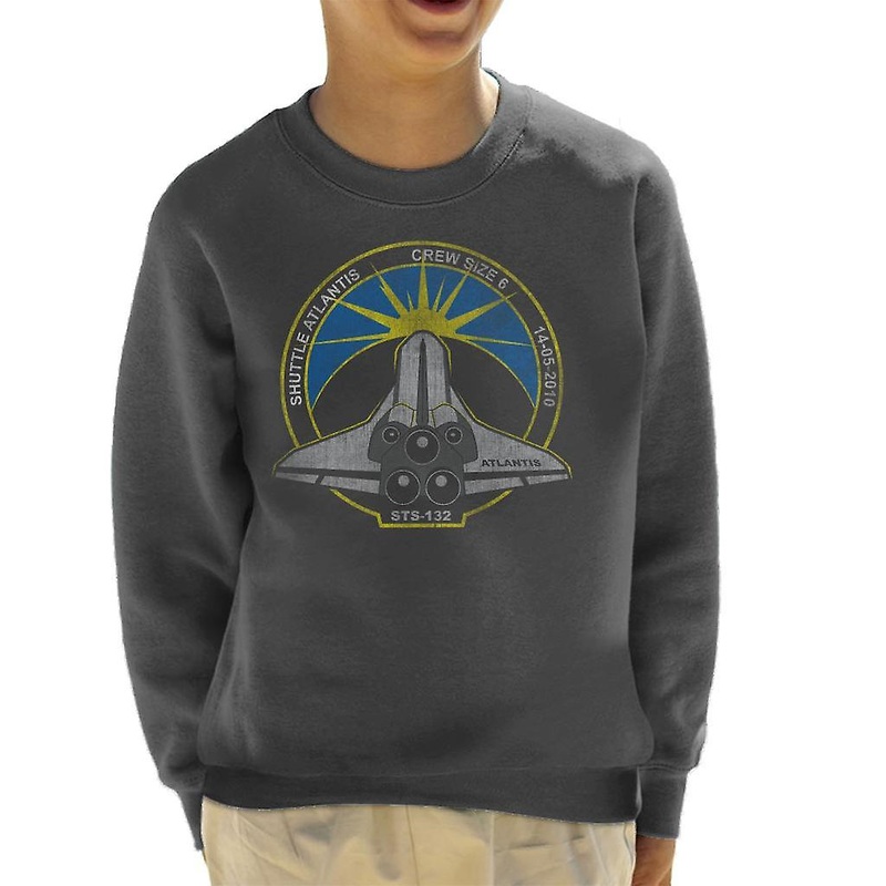 NASA STS 132 Atlantis Mission Badge Distressed Kid’s Sweatshirt