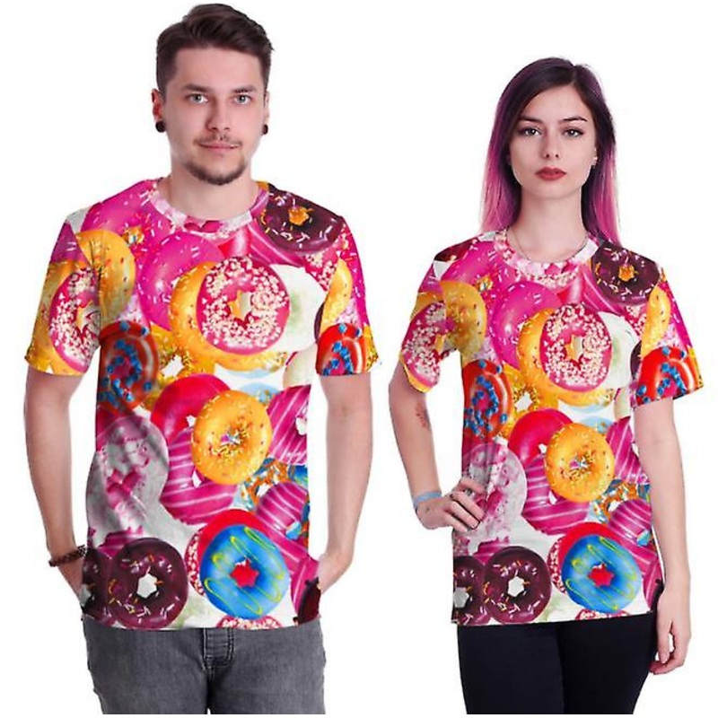 New Outlet Fashion Men’s And Women’s Digital Printing Loose Short-sleeved Pullover Round Neck Casual Couple T-shirt