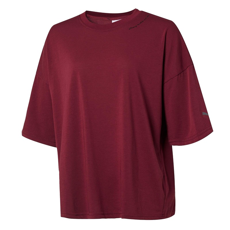 Puma x Selena Gomez Tee Womens Casual T-Shirt Burgundy 517811 05