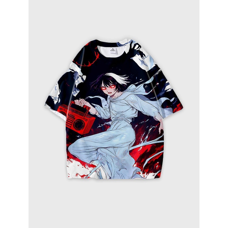 T-Shirt Round Neck, Loose Short Sleeve Pattern Graphic Tee, Unisex Summer Casual Top V2420
