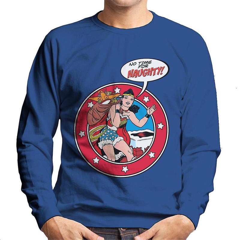 Wonder Woman Christmas No Time For Naughty Men’s Sweatshirt
