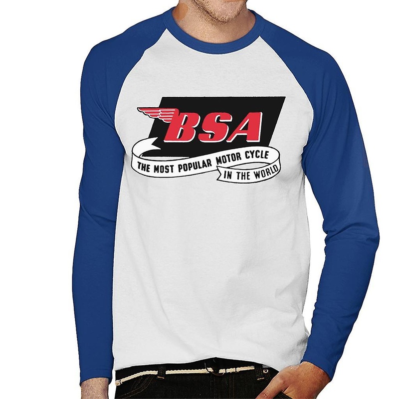 BSA Most Popular Motor Cycle In The World Logo Men’s Baseball Long Sleeved T-Shirt