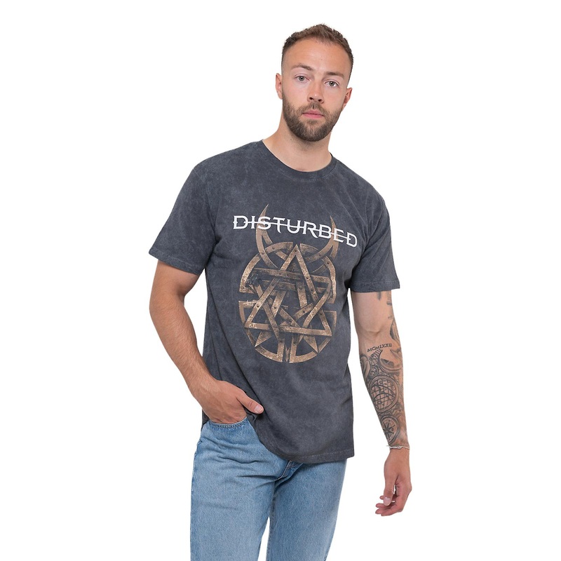 Disturbed Riveted Dip Dye Mineral Wash T Shirt