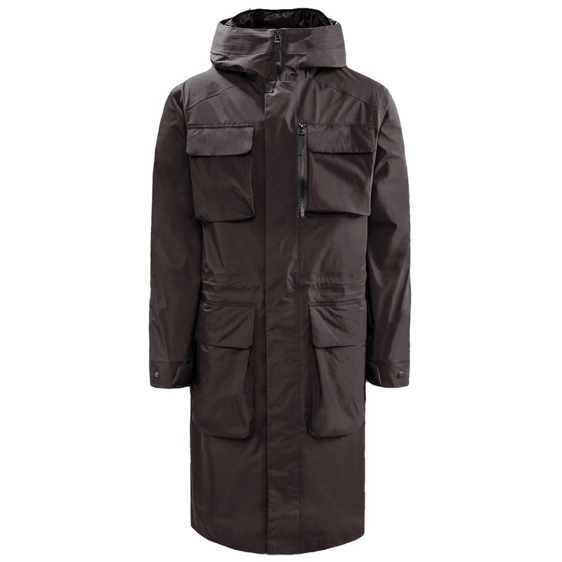 Jack Wolfskin Tech Lab Hudson Uards Parka Hooded Mens Brown Coat 1111981 5166