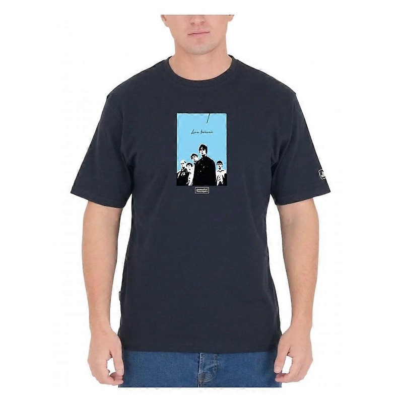 Men’s Peaceful Hooligan Oasis Live Forever T Shirt Navy