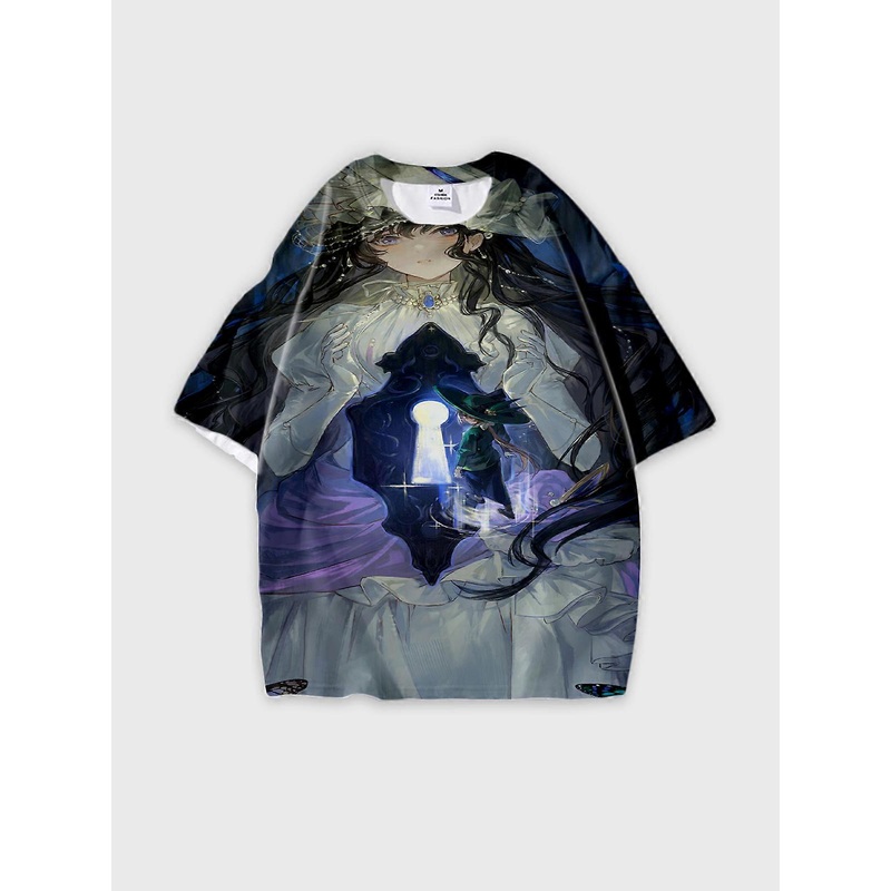 T-Shirt Round Neck, Loose Short Sleeve Pattern Graphic Tee, Unisex Summer Casual Top U2756