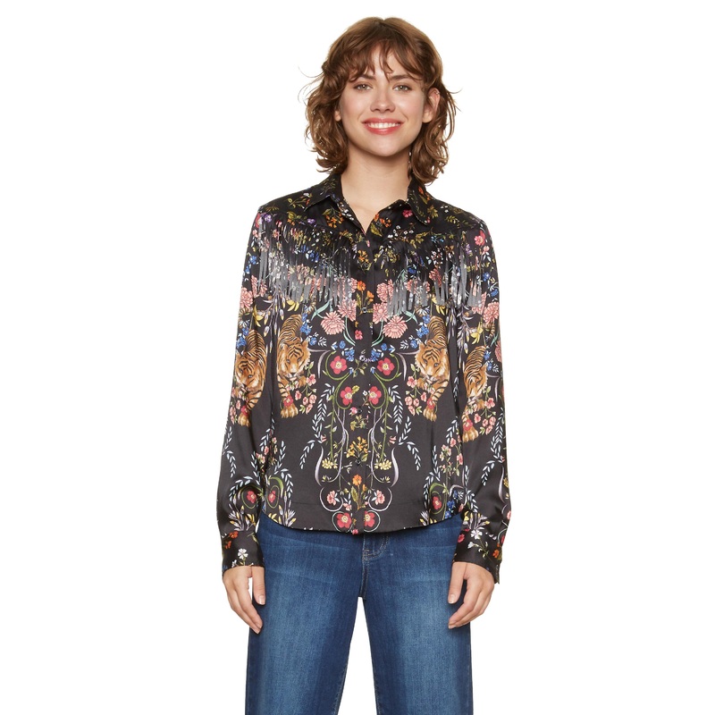 Desigual Women’s Frida Floral & Tiger Shirt
