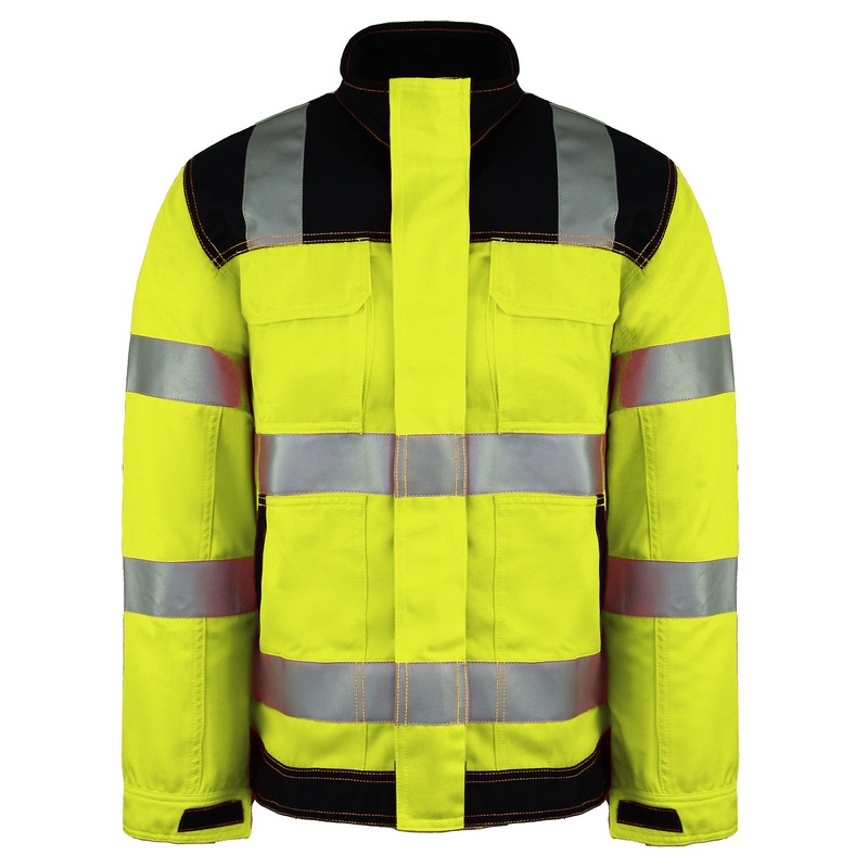 Dickies High Visibiliy Zip Up Yellow Navy Mens Work Wear Jacket SA30015 YLW NVY
