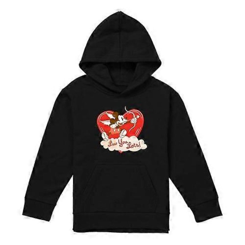 Disney Childrens/Kids Luv You Lots! Mickey Mouse Vintage Valentine’s Day Hoodie