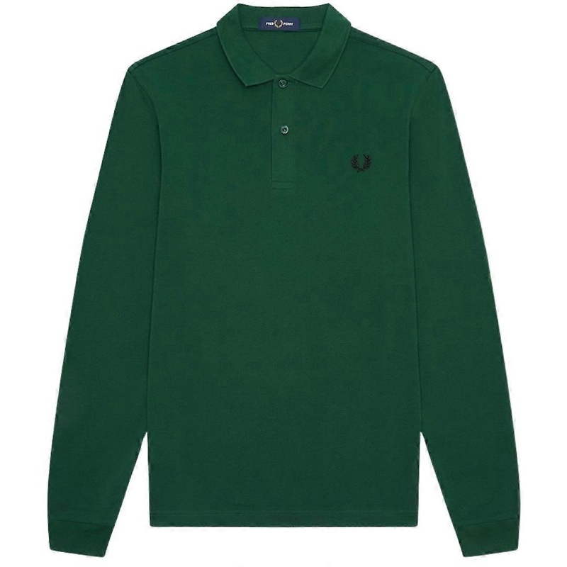 Fred Perry Plain Ivy Green Long Sleeve Polo Shirt