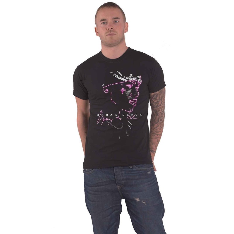 Kodak Black T Shirt Neon Outline Logo new Official Mens Black