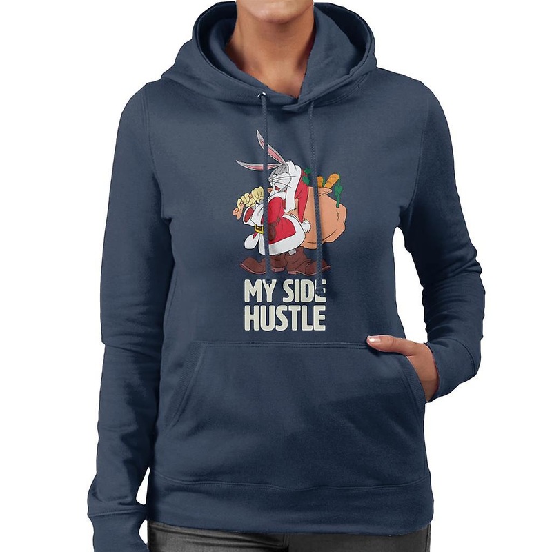 Looney Tunes Christmas Bugs Bunny My Side Hustle Women’s Hooded Sweatshirt